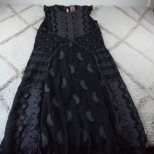 Johnny Was Embroidered Maxi Dress Womens Extra Large Black